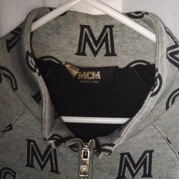 MCM Logo Patterned Runaway Bomber Check It Very Rare Nice Thick High Quality 2X - Picture 2 of 6